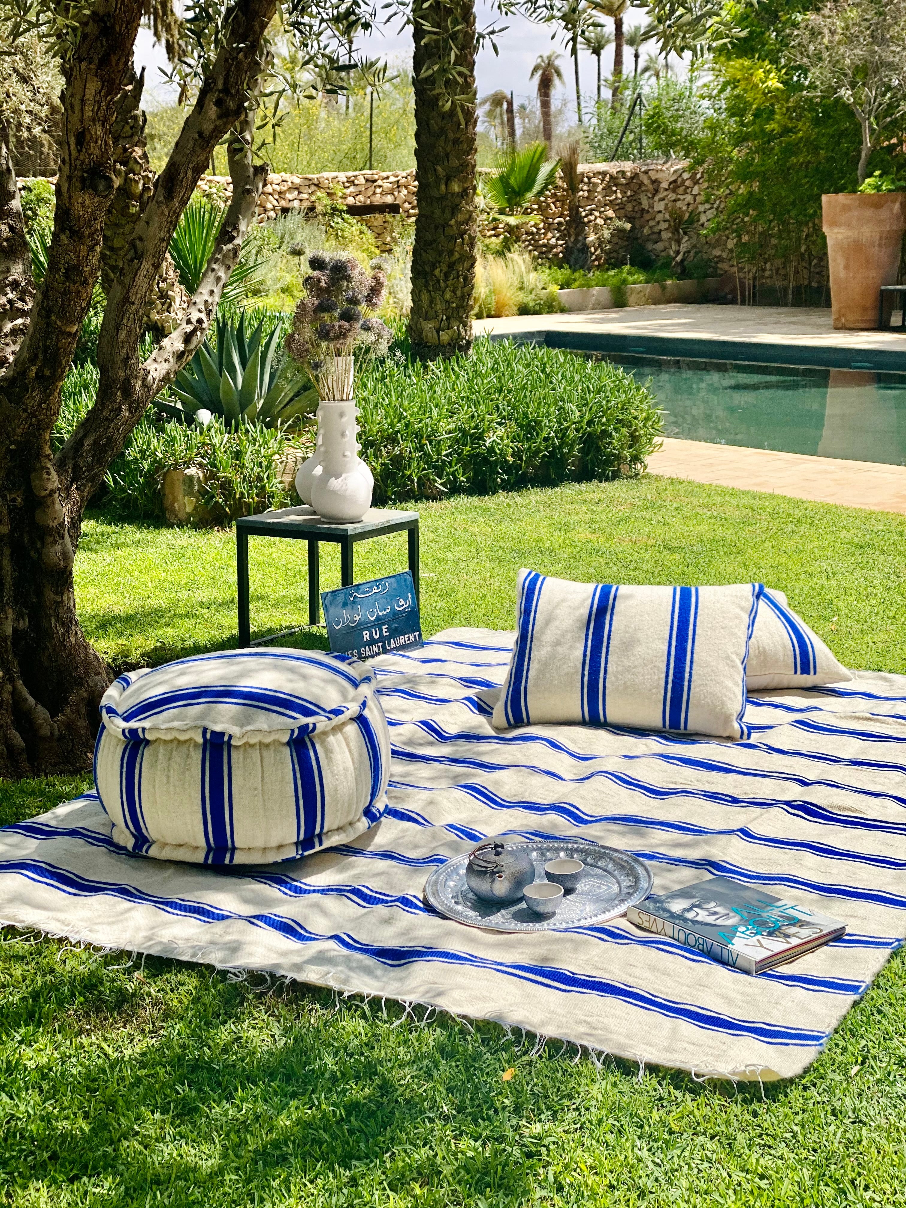 Tangier Blue & White Moroccan cushions
