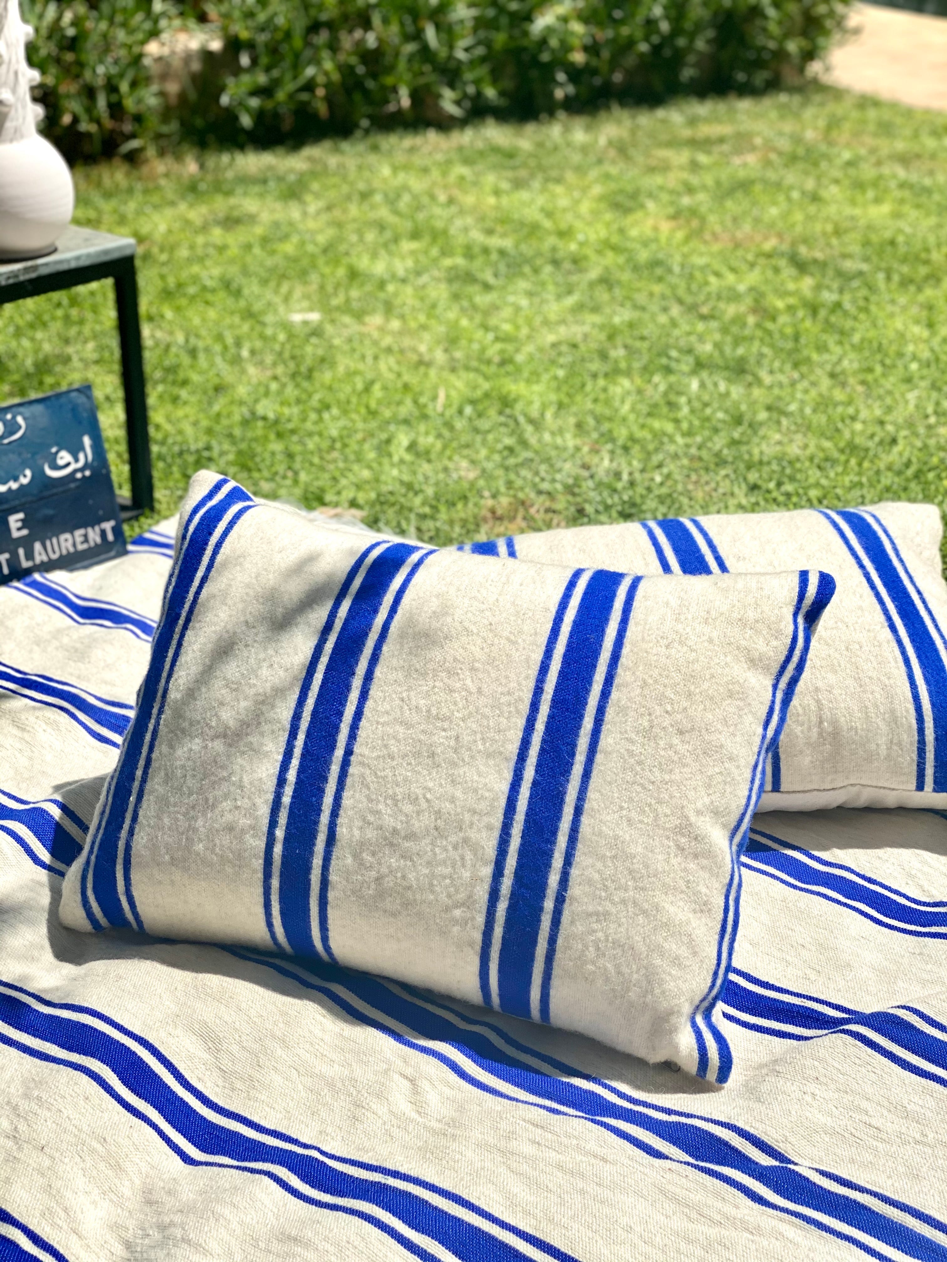 Tangier Blue & White Moroccan cushions